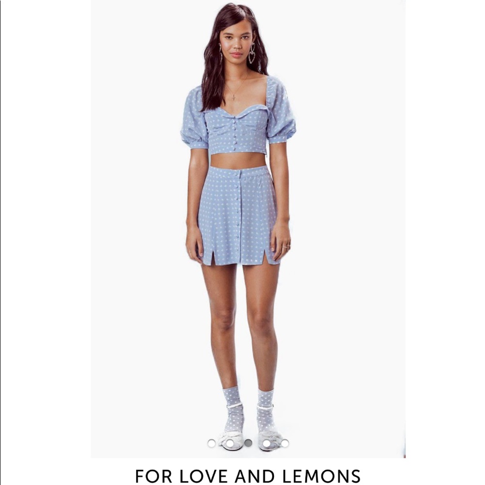 for Love & Lemons Set Sweetheart Crop Top & Skirt